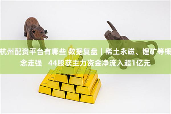 杭州配资平台有哪些 数据复盘丨稀土永磁、锂矿等概念走强   44股获主力资金净流入超1亿元